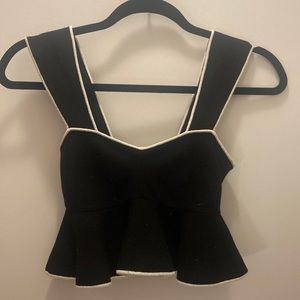 Club Monaco Black/White Crop Top - XS